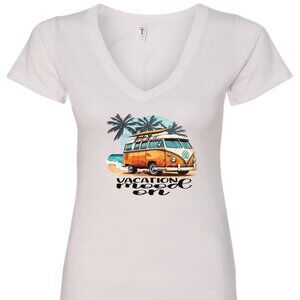 Vacation Mood On V-Neck T-Shirt | Many Colors
